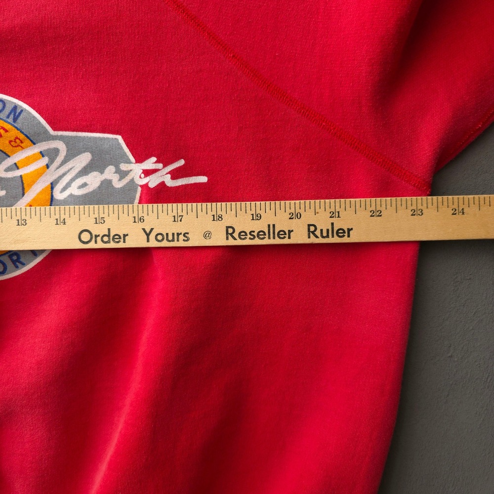 Molson Export Motion North Mens L Red Hot Rods Rock & Roll Sweatshirt 1990s - Picture 7 of 9